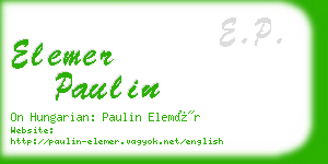 elemer paulin business card